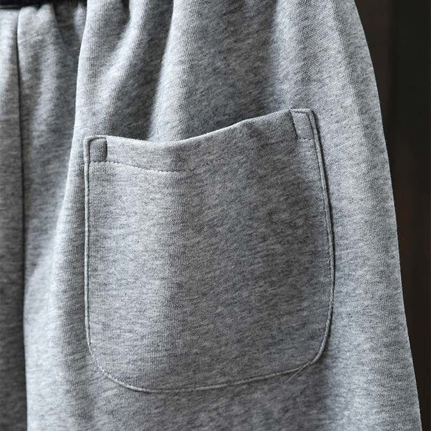 Buddha Stones Fall Solid Color-Blocked Women's Cotton Pants With Pockets - image 9