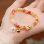 Buddha Stones Peace Buckle Golden Silk Jade Ward off evil spirits Bracelet - image 2