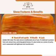 Buddha Stones Peace Buckle Golden Silk Jade Ward off evil spirits Bracelet - image 4