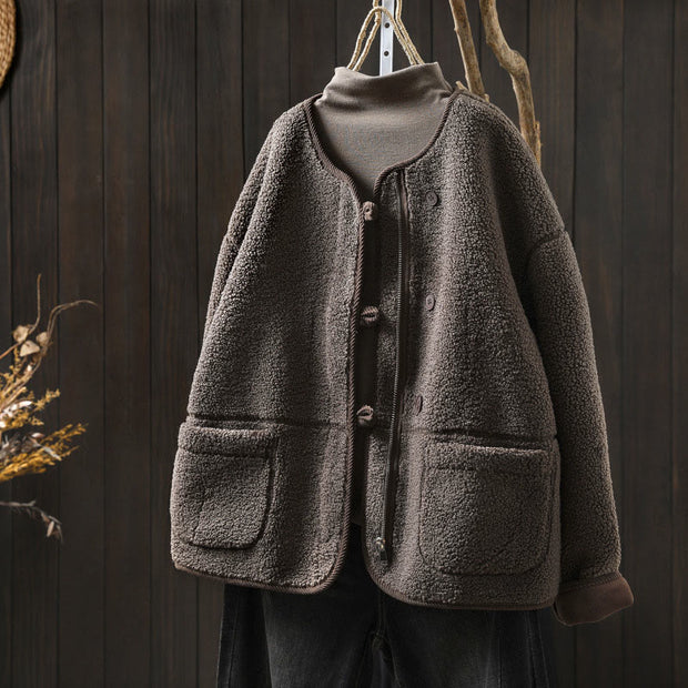 Buddha Stones Winter Zipper Buttons Long Sleeve Thermal Warm Cotton Women's Jacket With Pockets - Sienna - US4-6，UK/AU8-10，EU36-38 (F) - image 21