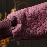 Buddha Stones Fall Buttons Long Sleeve Mid-length Jacquard Cotton Women's Jacket With Pockets - image 9