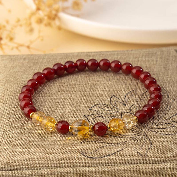 Buddha Stones Red Agate Citrine Confidence Pleasure Bracelet - image 2