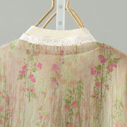 Buddha Stones Winter Lace Patchwork Long Sleeve Cotton Women's Thermal Jacket With Pockets - image 5