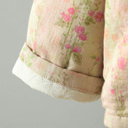 Buddha Stones Winter Lace Patchwork Long Sleeve Cotton Women's Thermal Jacket With Pockets - image 10