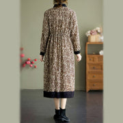 Buddha Stones Ethnic Printed Drawstring Long Sleeve Cotton Midi Dress With Pockets - image 21