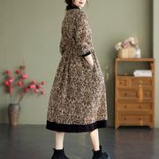 Buddha Stones Ethnic Printed Drawstring Long Sleeve Cotton Midi Dress With Pockets - image 20