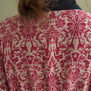 Buddha Stones Ethnic Printed Drawstring Long Sleeve Cotton Midi Dress With Pockets - image 12