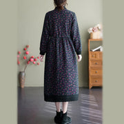 Buddha Stones Ethnic Printed Drawstring Long Sleeve Cotton Midi Dress With Pockets - image 27