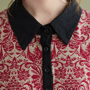 Buddha Stones Ethnic Printed Drawstring Long Sleeve Cotton Midi Dress With Pockets - image 11