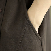 Buddha Stones Women's Winter Pure Color Cotton 7-8 Length Elastic Waistband Skirt With Pockets - image 8