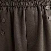 Buddha Stones Women's Winter Pure Color Cotton 7-8 Length Elastic Waistband Skirt With Pockets - image 7