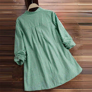 Buddha Stones Women's Buttons Long Sleeve Checked Pattern Shirt - image 11