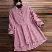 Buddha Stones Women's Buttons Long Sleeve Checked Pattern Shirt - image 0
