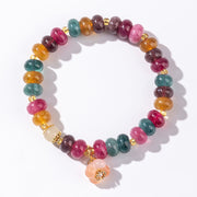 Buddha Stones Tourmaline Yanyuan Agate Peach Blossoms Love Bracelet - image 2