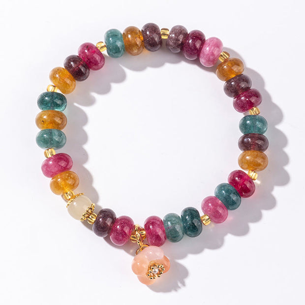 Buddha Stones Tourmaline Yanyuan Agate Peach Blossoms Love Bracelet - image 2