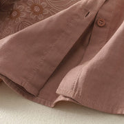 Buddha Stones Embroiderd Flower Vine Pattern Long Sleeve Women's Lapel Shirt - image 15