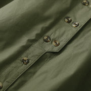 Buddha Stones Plain Double-breasted Long Sleeve Women's Cotton Lapel Shirt - image 2