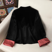 Buddha Stones Hanging Flower Design Women's Long Sleeve Thickened Jacket With Pockets - image 1