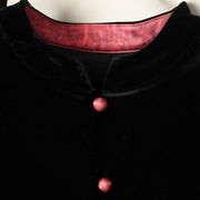 Buddha Stones Hanging Flower Design Women's Long Sleeve Thickened Jacket With Pockets - image 5