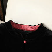 Buddha Stones Hanging Flower Design Women's Long Sleeve Thickened Jacket With Pockets - image 4