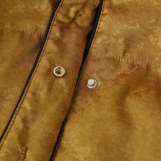 Buddha Stones Frog-button Dark Pattern Jacquard Women's Long Sleeve Thickened Jacket With Pockets - image 7