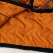 Buddha Stones Frog-button Flower Tree Pattern Women's Long Sleeve Thickened Jacket  - image 7