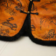 Buddha Stones Frog-button Flower Tree Pattern Women's Long Sleeve Thickened Jacket  - image 6