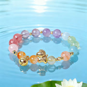 Buddha Stones Year Of The Horse Citrine Amethyst Various Crystals Protection Bracelet - image 4