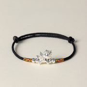 Buddha Stones 925 Sterling Silver Year Of The Horse Prosperity String Bracelet - Black(Wrist Circumference: 14-18cm) - image 8