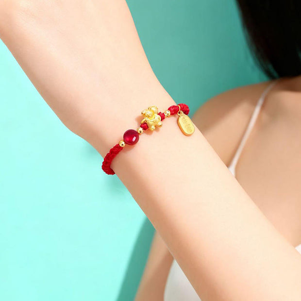 Buddha Stones 999 Sterling Silver Year Of The Horse Peaceful And Rich Success String Bracelet - image 2