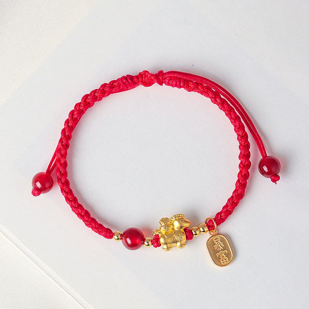 Buddha Stones 999 Sterling Silver Year Of The Horse Peaceful And Rich Success String Bracelet - image 1