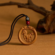FREE Today: Ward Off Evil Spirits Peach Wood Chinese Zodiac Year Of The Horse Necklace Pendants - image 1