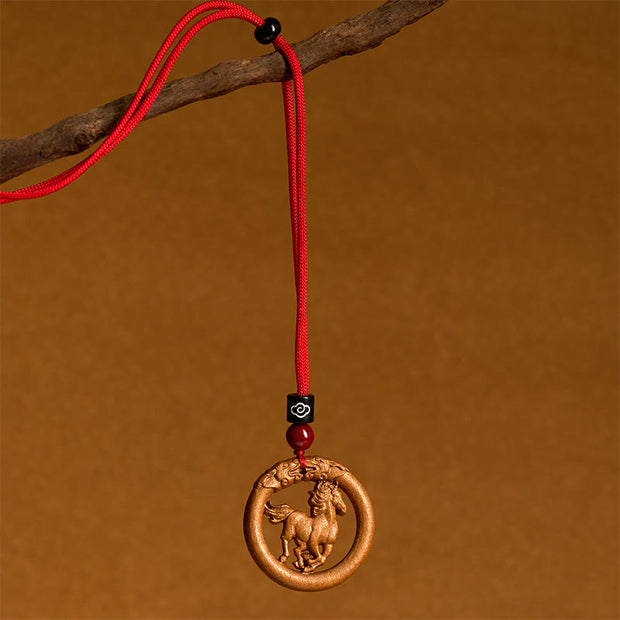 FREE Today: Ward Off Evil Spirits Peach Wood Chinese Zodiac Year Of The Horse Necklace Pendants - image 12