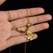 Buddha Stones Golden Year Of The Horse Copper Balance Luck Necklace Pendant - image 6