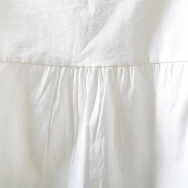 Buddha Stones Fall White Accordion Pleat Design Buttons Women's Cotton Long Sleeve Shirt - image 6