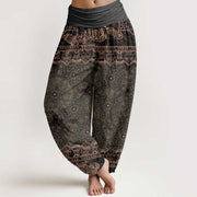 Buddha Stones Cotton Elegant Mandala Flowers Design Women's Elastic Waist Harem Pants - OliveDrab - US22，UK/AU26，EU54 (6XL) - image 7
