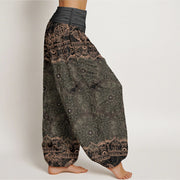 Buddha Stones Cotton Elegant Mandala Flowers Design Women's Elastic Waist Harem Pants - image 8