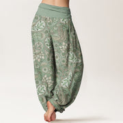 Buddha Stones Cotton Cashew Flower Peacock Sunflower Design Women's Elastic Waist Harem Pants - image 6