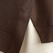 Buddha Stones Fall Solid Color Asymmetrical Design Crew Neck Long Sleeve Women's Cotton Sweatshirt - image 13