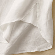 Buddha Stones Solid Color Crew Neck Buttons Design Women's Cotton Long Sleeve Shirt - image 13