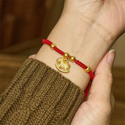 Buddha Stones Golden Year Of The Horse Red String Copper Strength Braided Bracelet - image 3