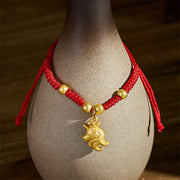 Buddha Stones Year Of The Horse Crown Design Red String Connection Bracelet - Horse(Wrist Circumference: 10-18 cm) - image 0