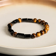 Buddha Stones Natural Black Tourmaline Tiger Eye Positive Bracelet - image 5