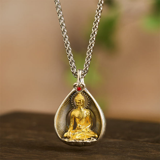 FREE Today: Luck Healing Green Tara Shakyamuni Buddha Copper Plated Silver Curb Chain Pendant Necklace - image 11