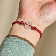 Buddha Stones Peace Buckle White Agate Flat Knot Diamond Knot Red String Connection Bracelet - image 18