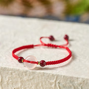 FREE Today: Auspicious Fortune Peace Buckle White Agate Flat Knot Diamond Knot Red String Bracelet - image 20