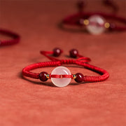 FREE Today: Auspicious Fortune Peace Buckle White Agate Flat Knot Diamond Knot Red String Bracelet - Diamond Knot Red String - image 26