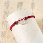 FREE Today: Auspicious Fortune Peace Buckle White Agate Flat Knot Diamond Knot Red String Bracelet - image 4