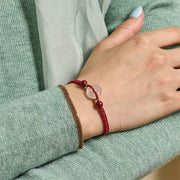 FREE Today: Auspicious Fortune Peace Buckle White Agate Flat Knot Diamond Knot Red String Bracelet - image 6