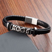 Buddha Stones Titanium Steel Balance Multi-Layered Leather Figure-Eight Bracelet - image 4
